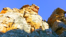 The rock faces in the morning